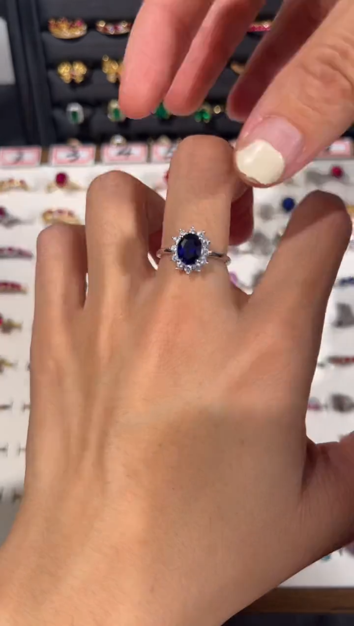 【闪购商品】蓝宝石戒指银S925镶嵌156315