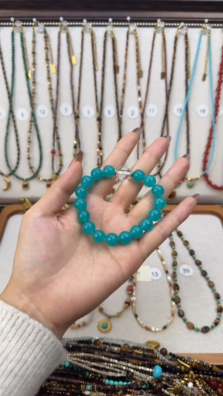 项链钛钢石英质玉天河