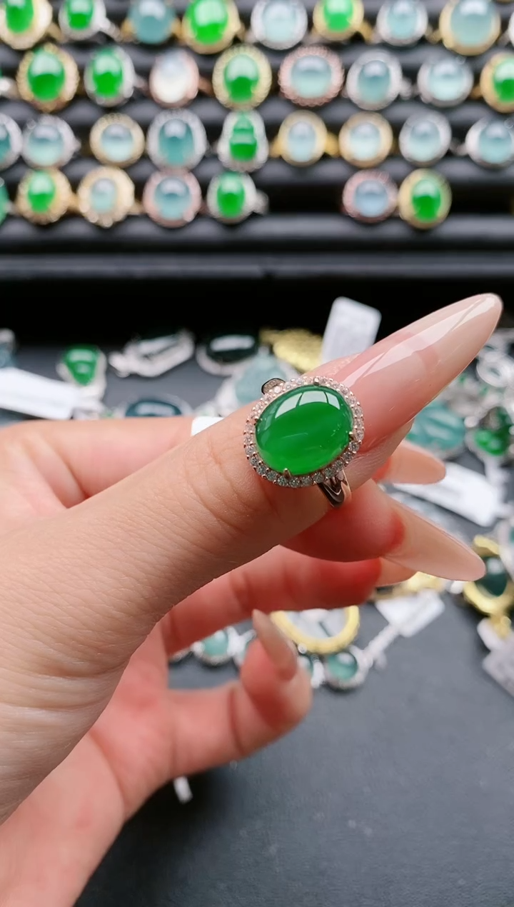 【闪购商品】翡翠戒指银S925镶嵌111111