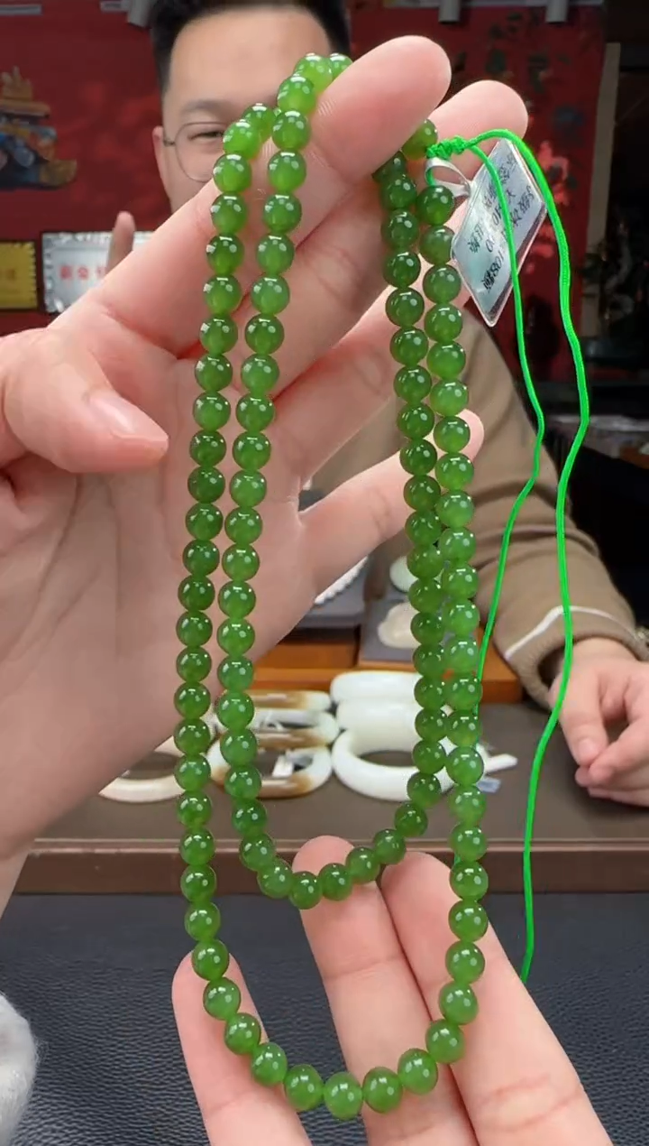 【闪购商品】和田玉颈饰未镶嵌碧玉108颗多圈卡6