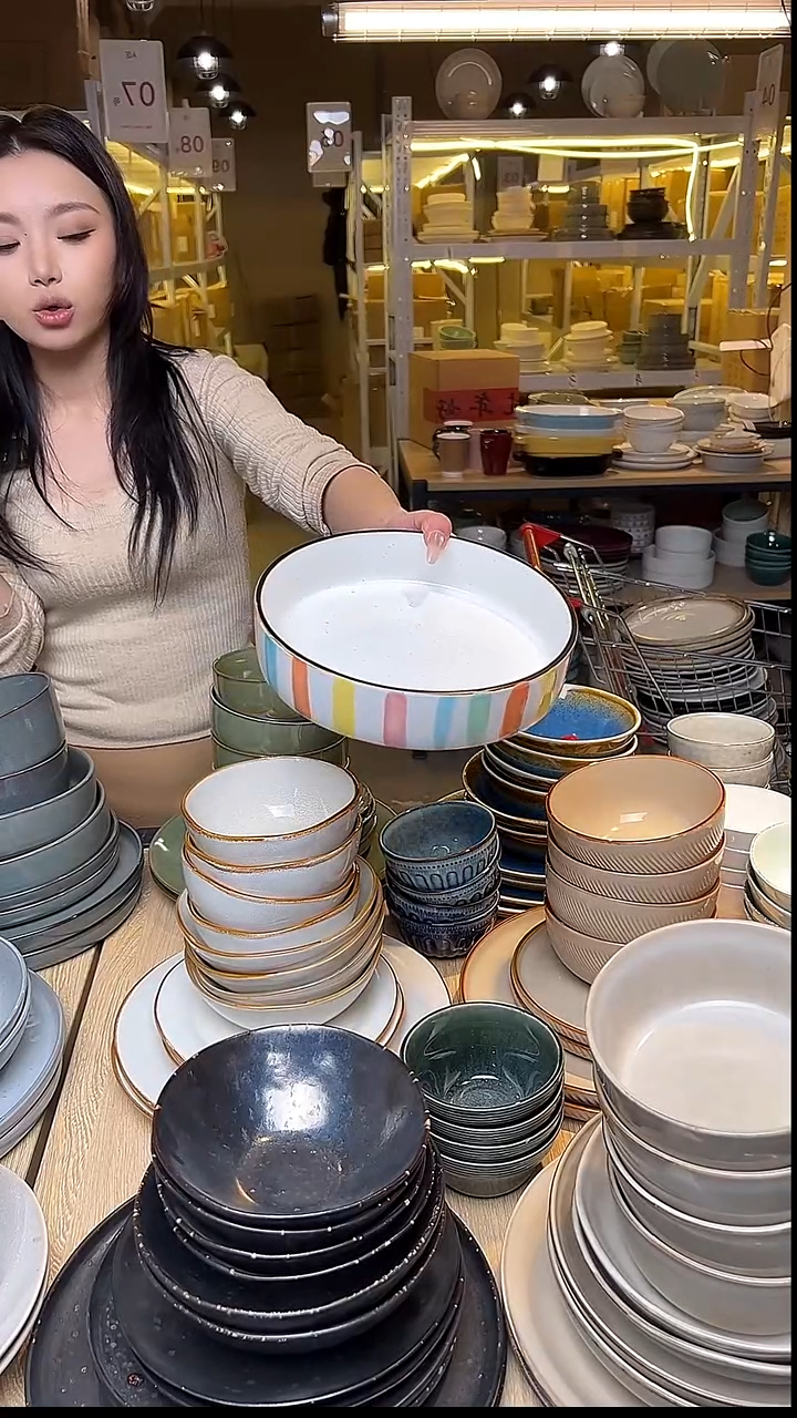 瓷77外贸尾货窑变釉下彩默外微瑕