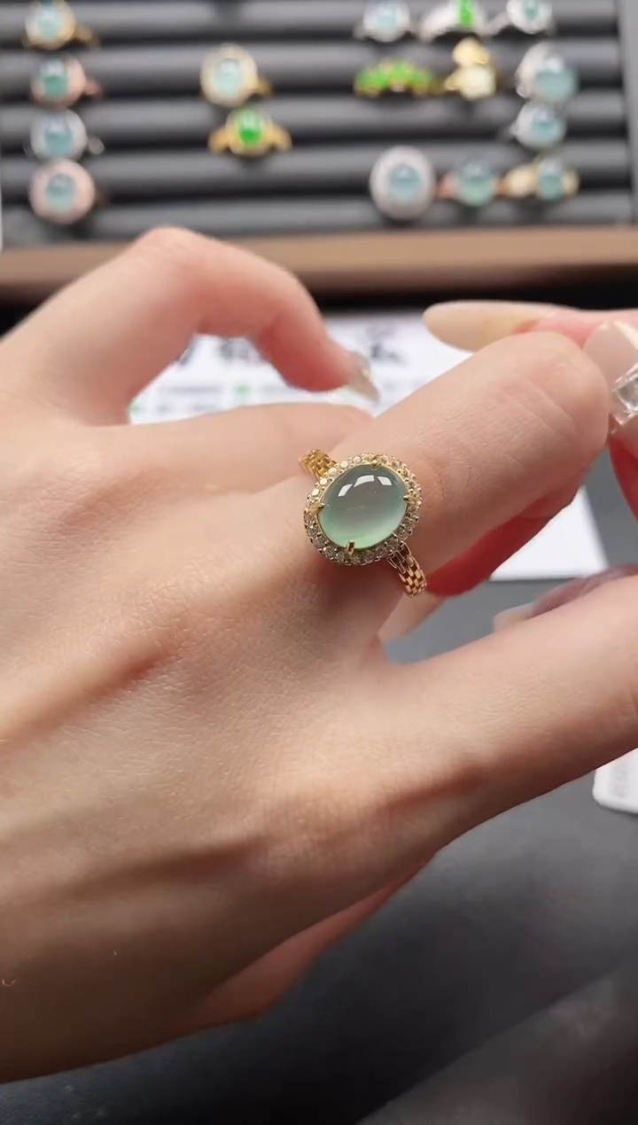 银S925镶嵌戒指翡翠51511