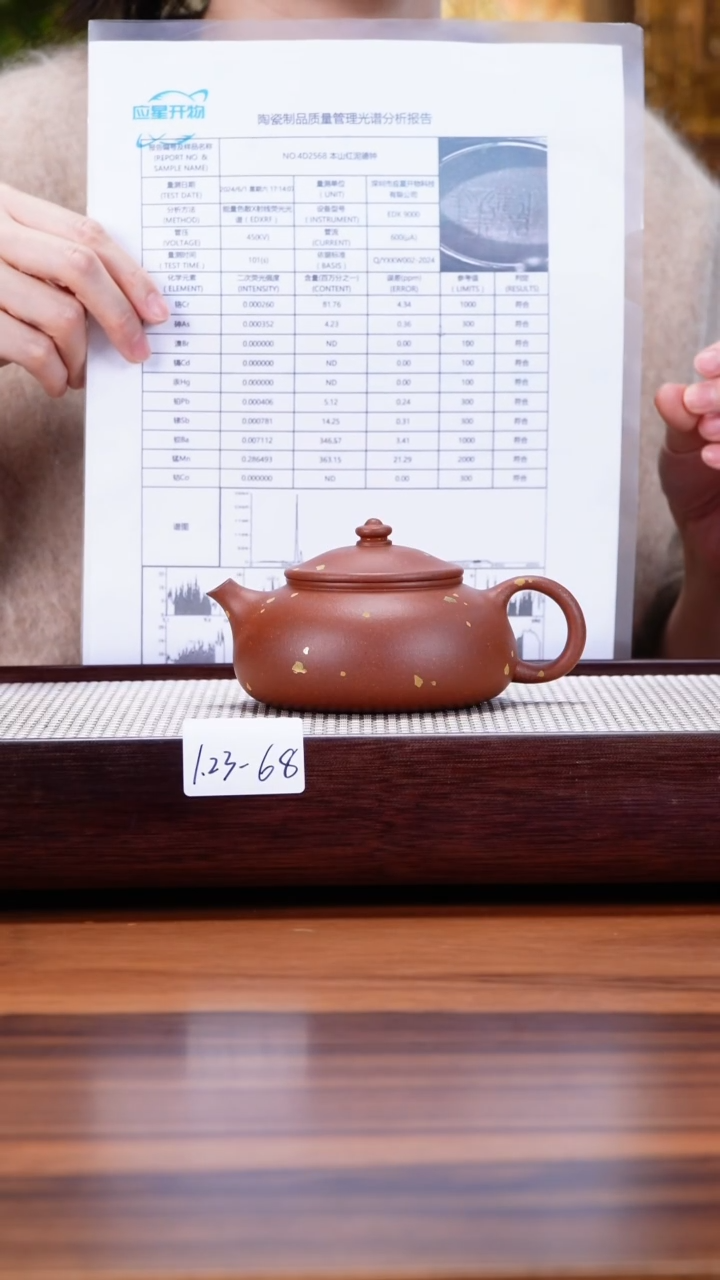 【闪购商品】紫砂茶壶1.23-68点搪本山红洒金寒江