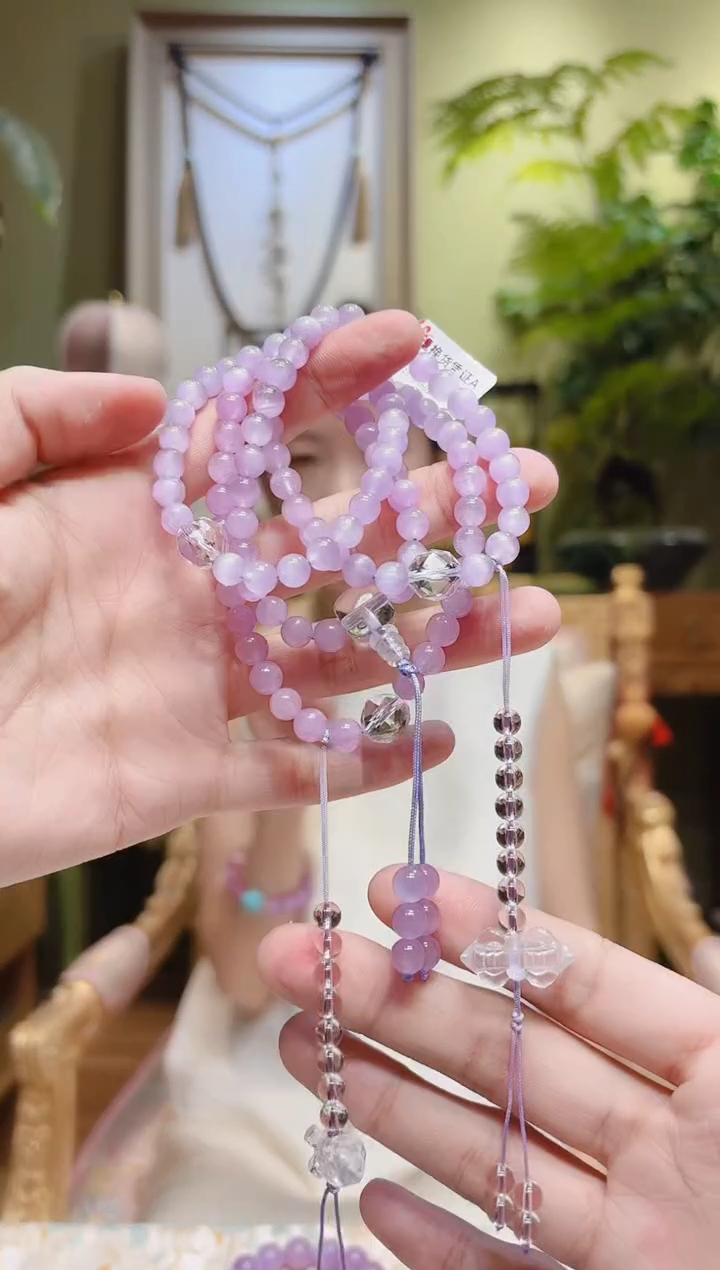 【闪购商品】锂辉石项链未镶嵌白三通紫锂辉项链108