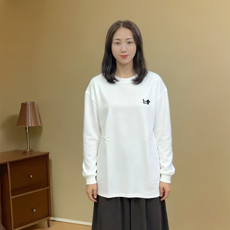 加厚款白色新款休闲长袖T恤大码女装设计感宽松百搭打底上衣2025