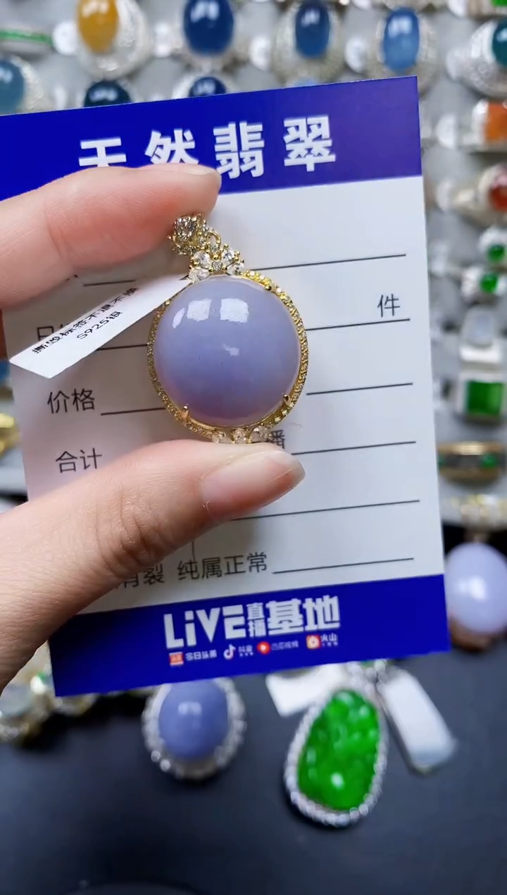 翡翠银S925镶嵌颈饰0297