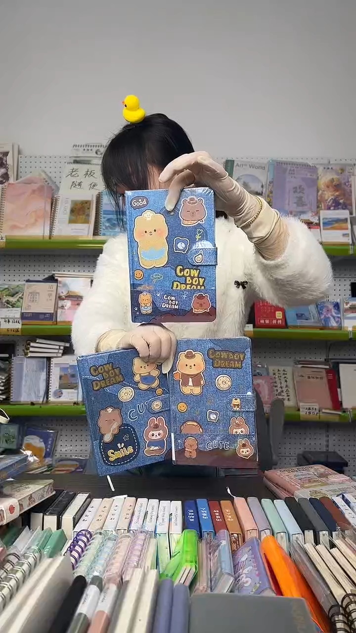 平**奇32K彩页手账1-2本蓝绿卡皮2本牛仔2本格鲁熊1兔丽丝1半抹