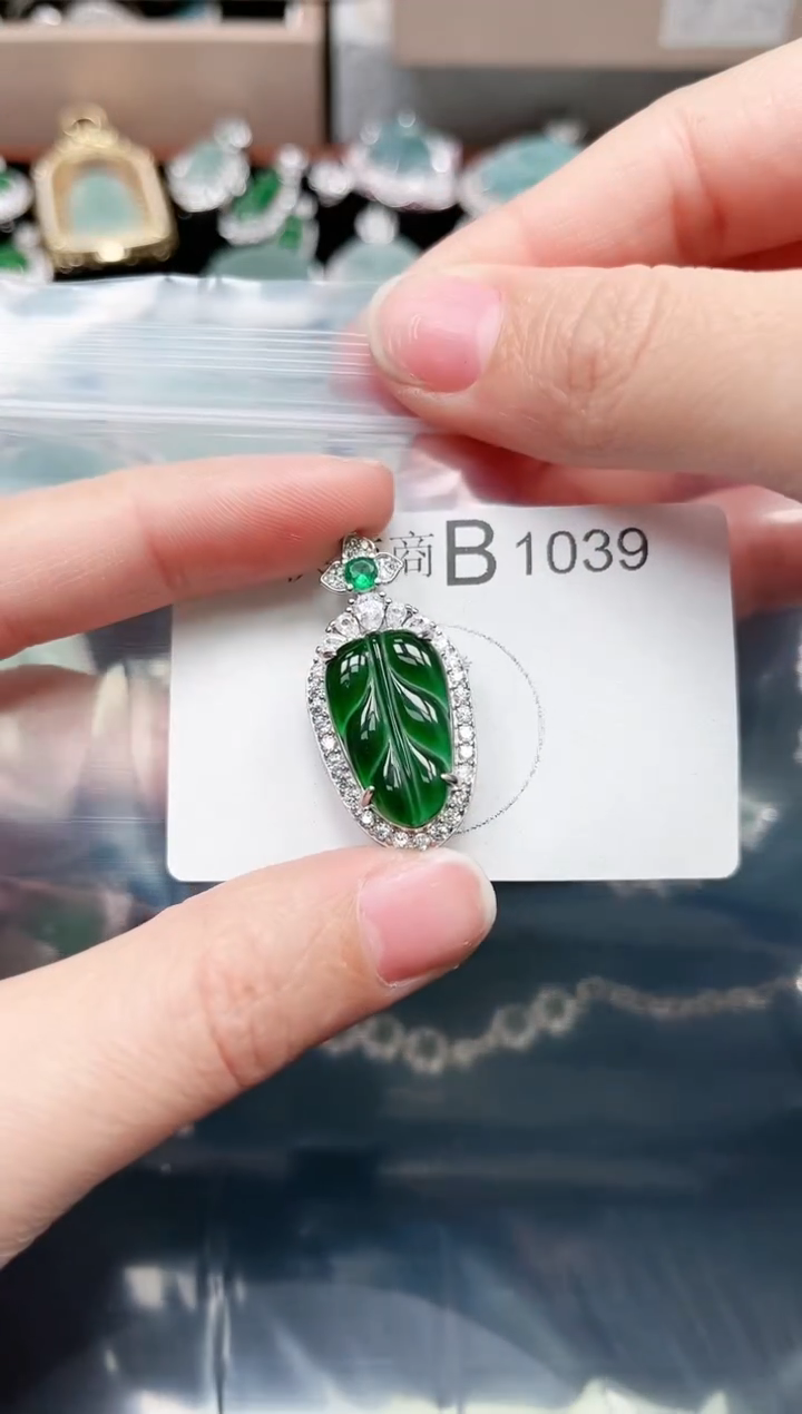 【闪购商品】翡翠颈饰未镶嵌1039赠皮绳