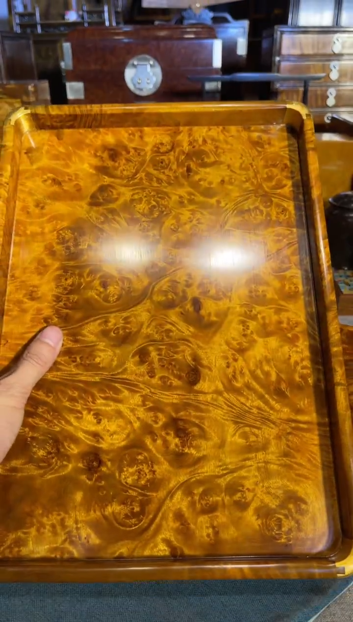 乌木类成套家具大号瘤疤茶盘 5