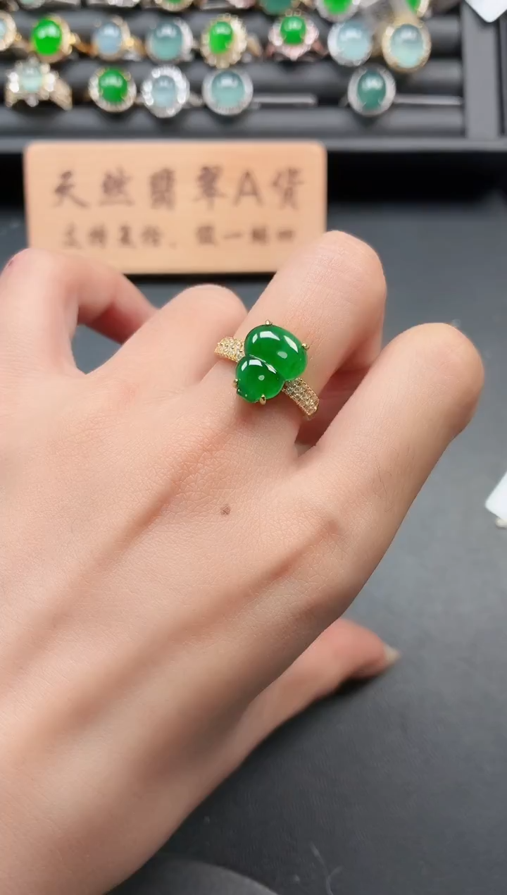 银S925镶嵌戒指翡翠1111