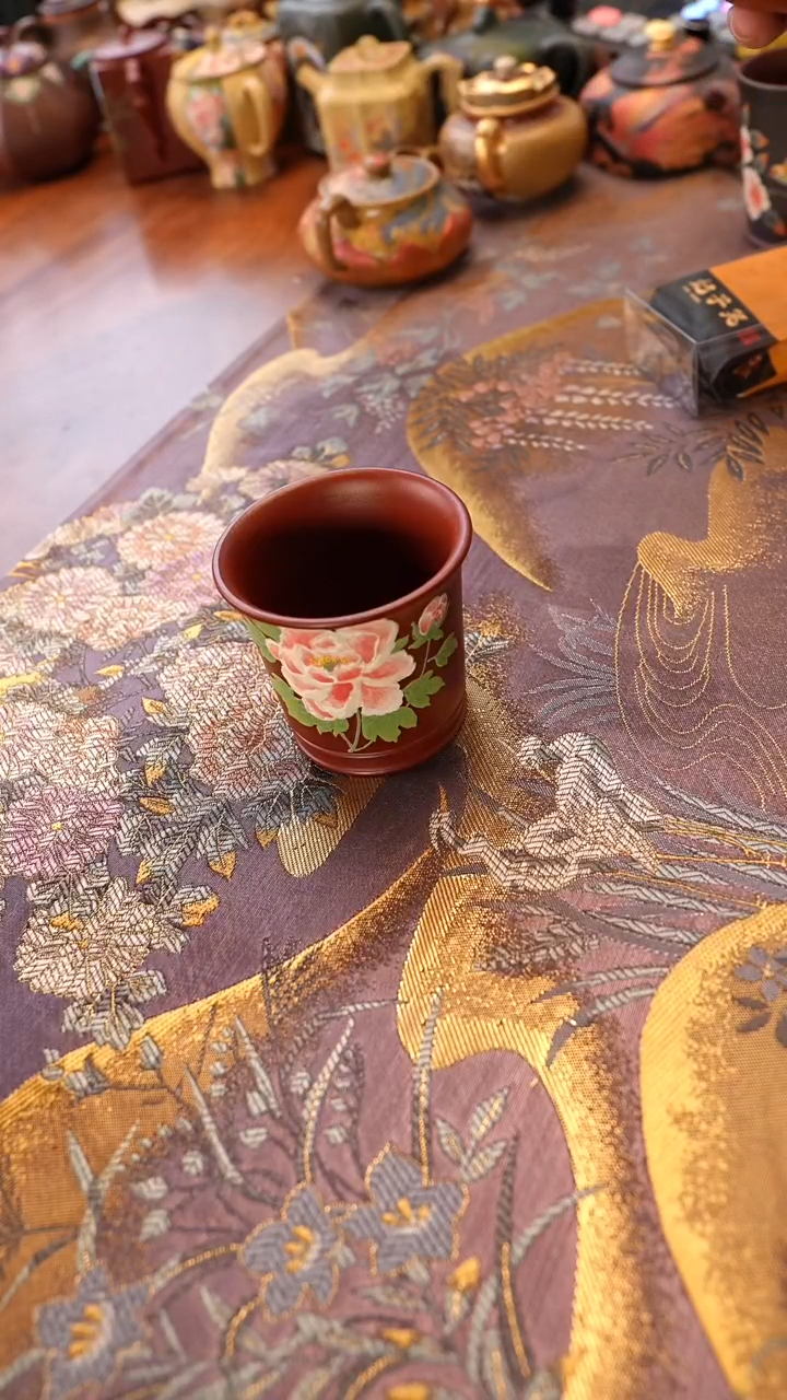 茶壶紫砂大红袍牡丹杯