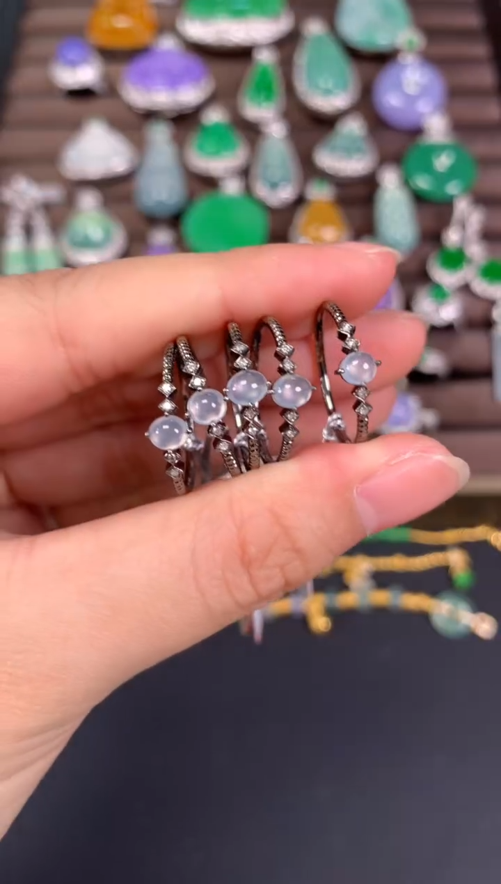 【闪购商品】翡翠戒指18K金镶嵌A762|(多样性发货）拍一发一