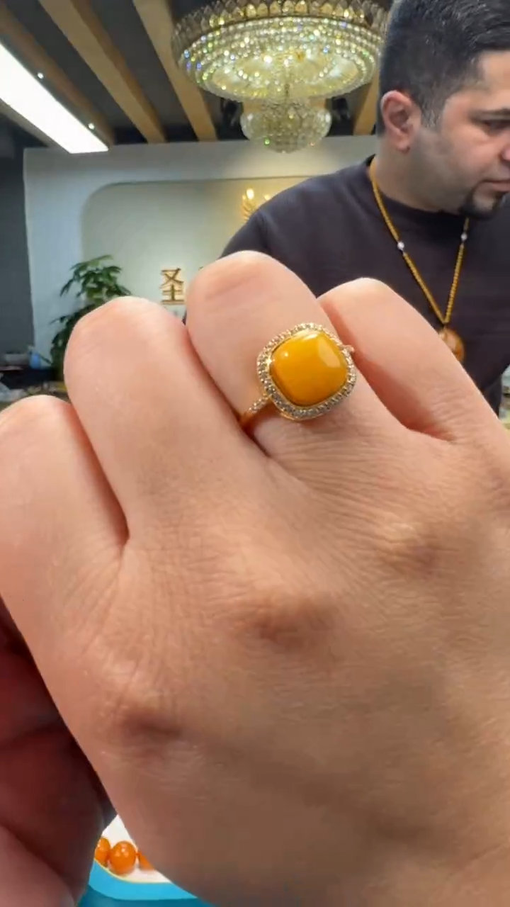 【闪购商品】琥珀戒指未镶嵌(XQ018)天然琥珀蜜蜡