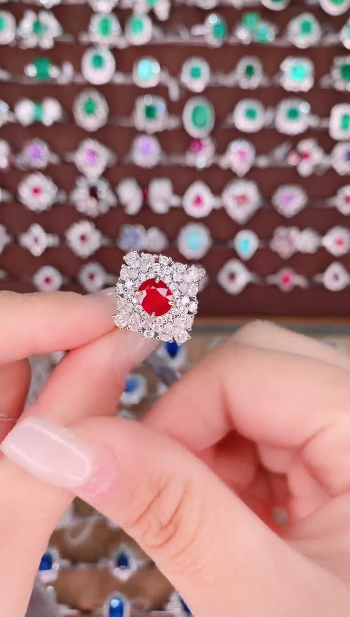 【闪购商品】红宝石18K金戒指18K金镶嵌0.69克拉