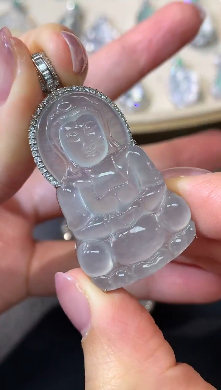 吊坠(不含链)18K金镶嵌翡翠Q169|15800