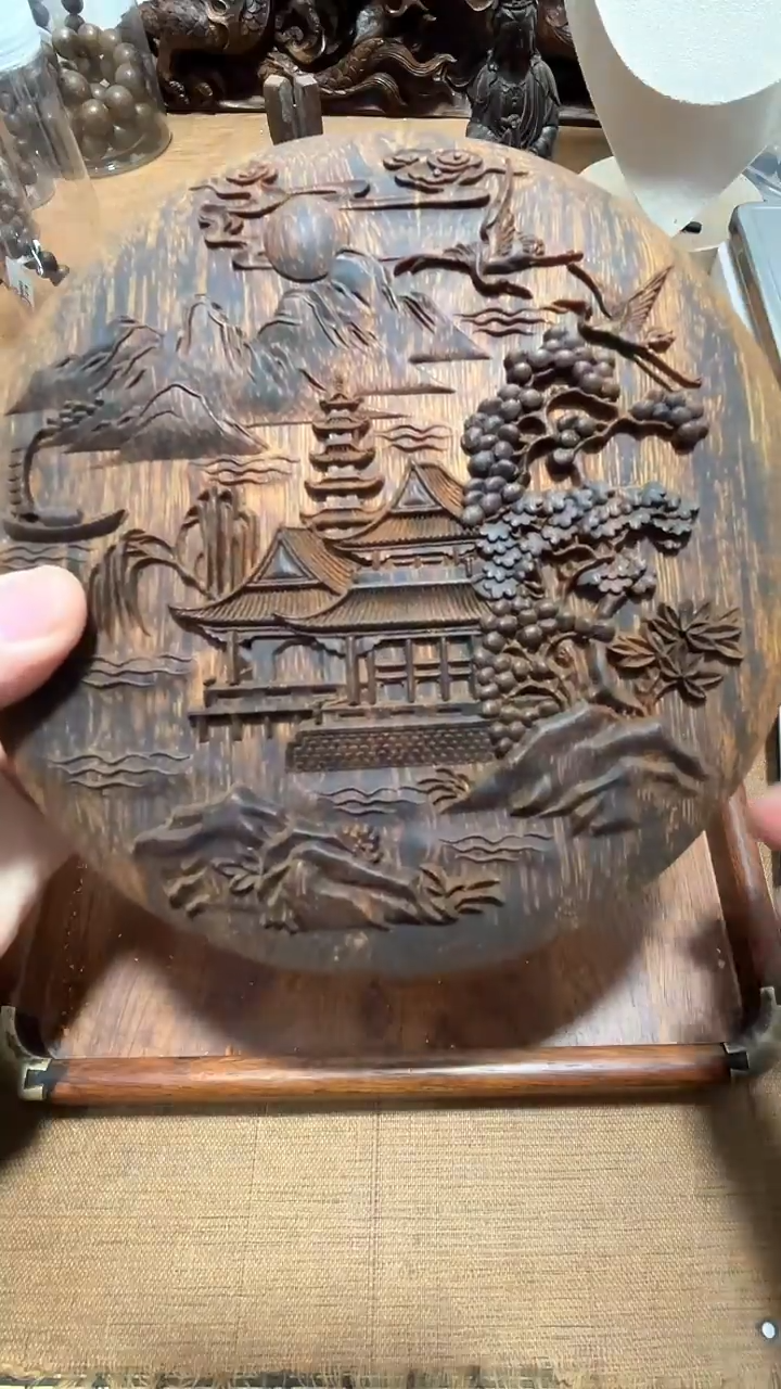 【闪购商品】檀香木精品推荐红土bq山水摆件