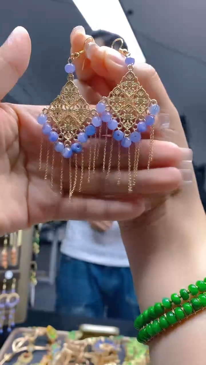 【闪购商品】翡翠耳饰合金402翡翠耳钩