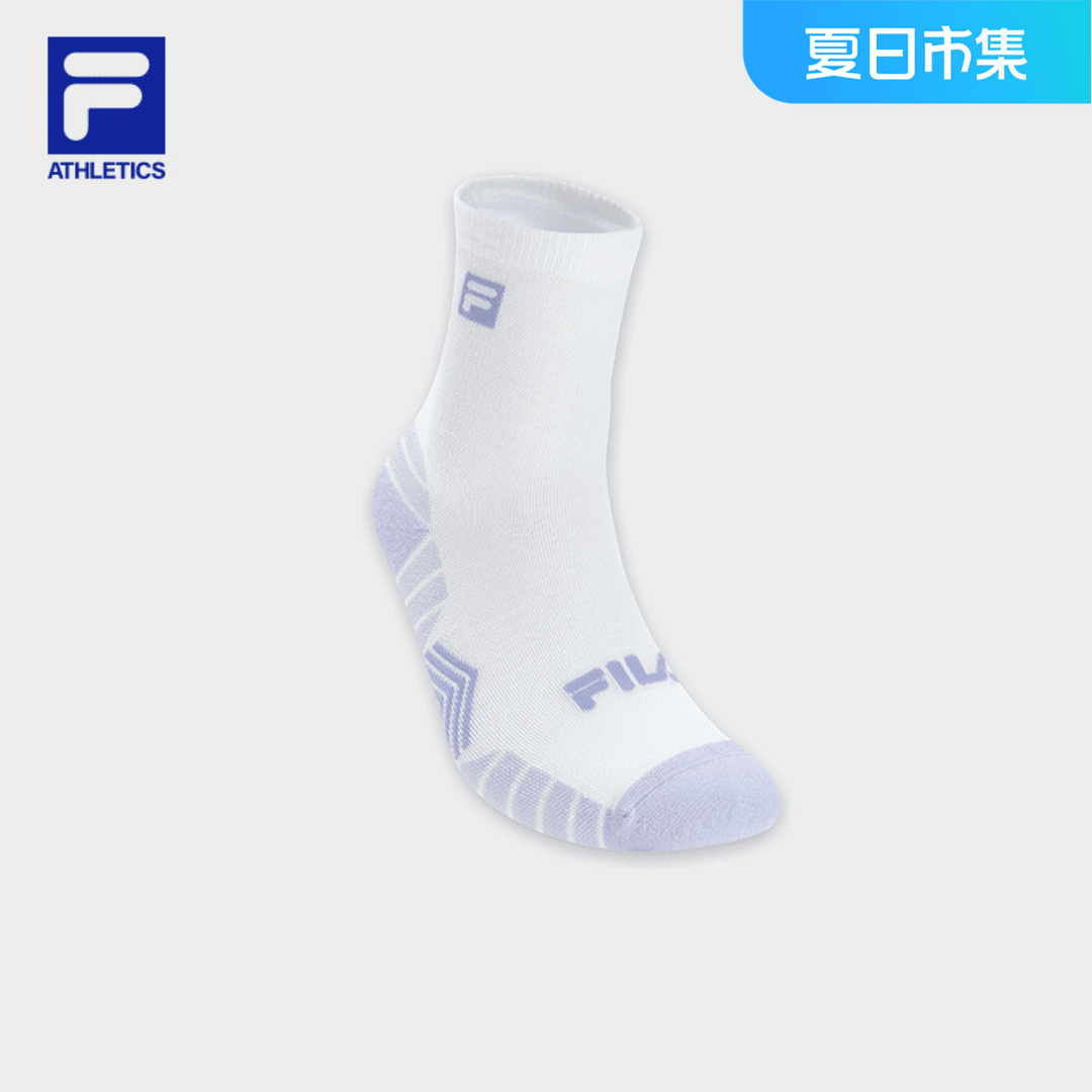 Fila/斐乐【时尚印花】舒适透气中筒休闲吸汗女运动袜子A13W431361F