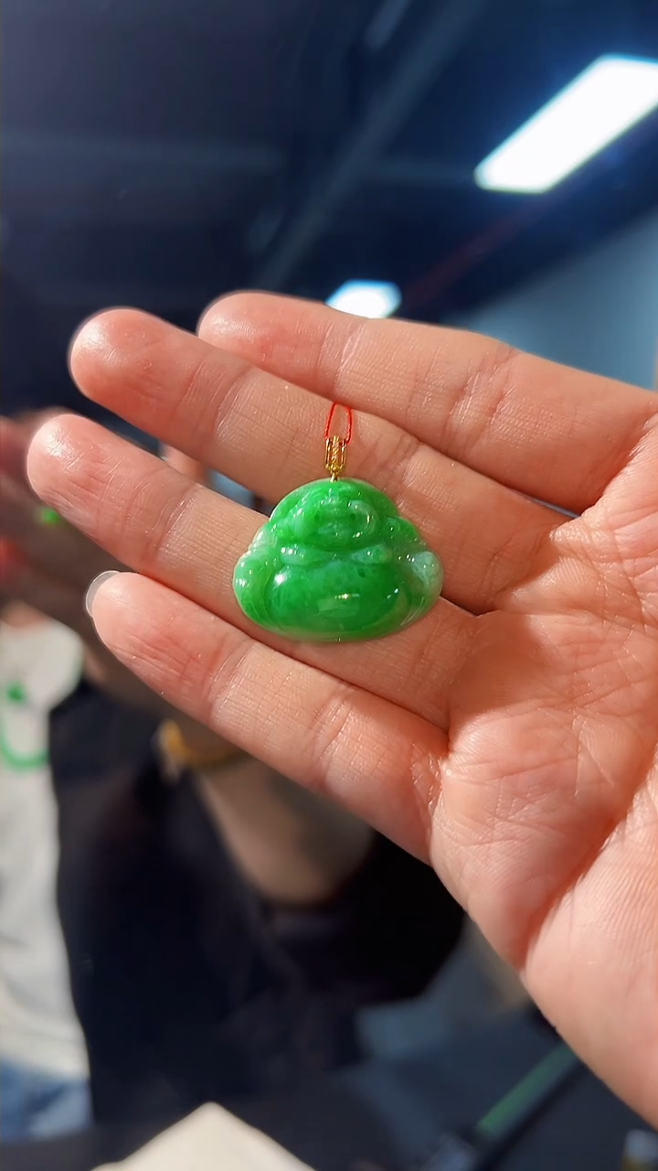 【闪购商品】翡翠颈饰18K金镶嵌缅料A货/支持复检/一件