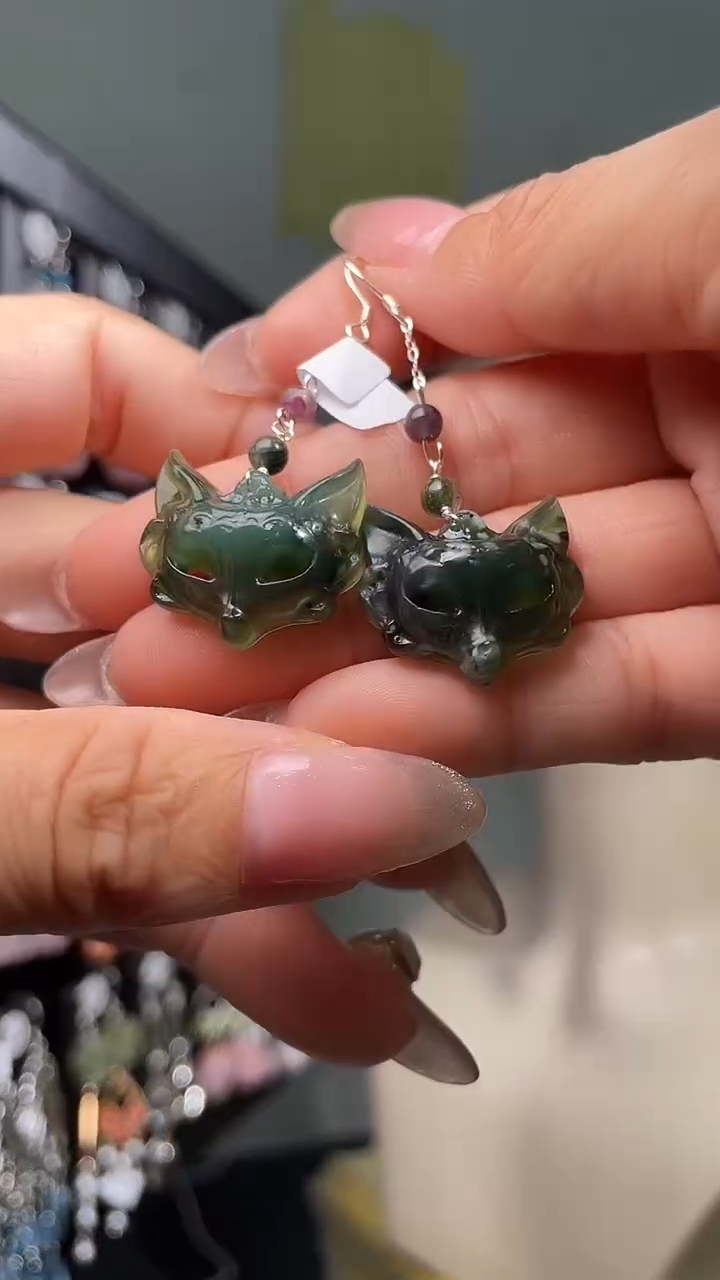 紫晶耳饰银S925镶嵌秋*璟 秋时璟