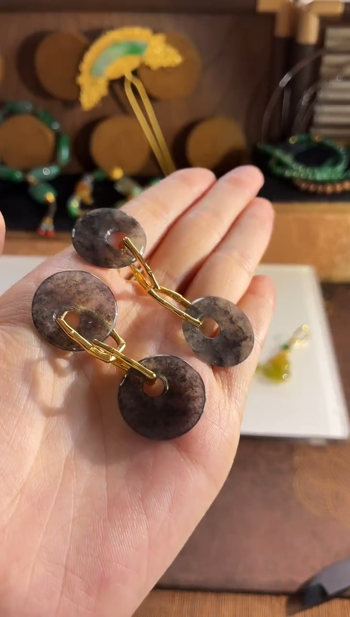 银S925镶嵌翡翠耳饰耳饰 多样性发货 发其一