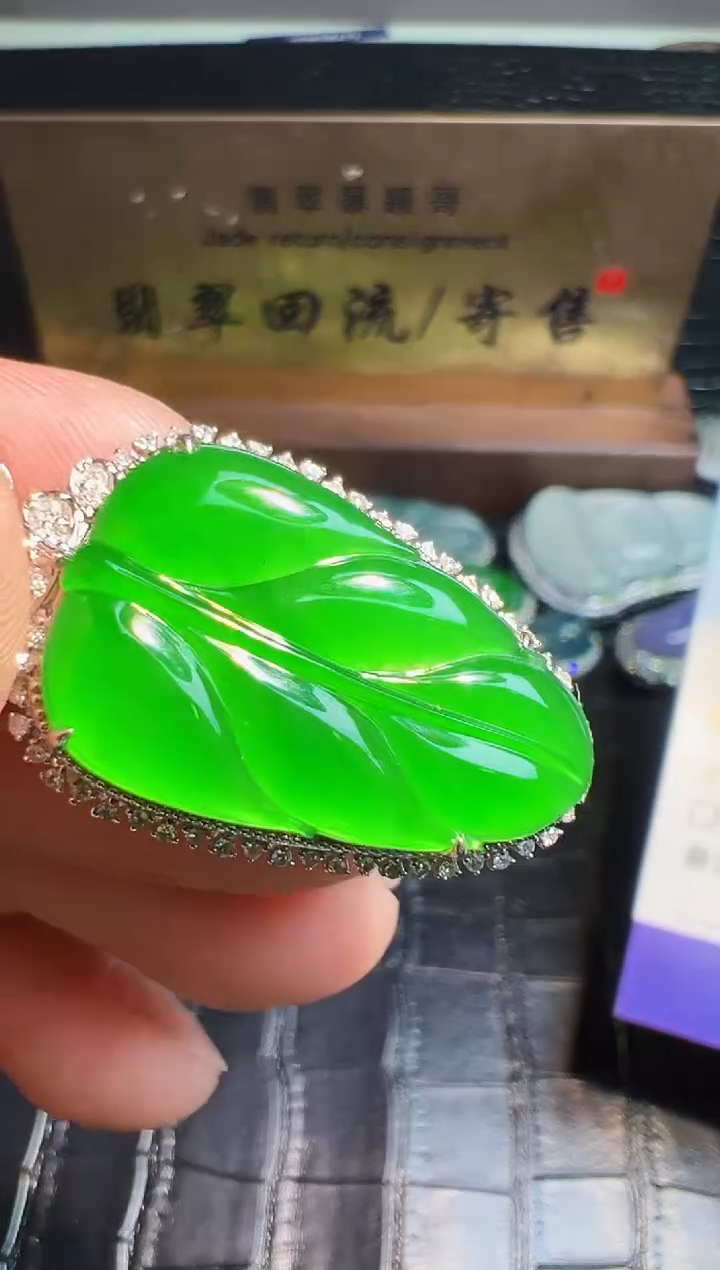 【闪购商品】翡翠颈饰18K金镶嵌翡翠回流