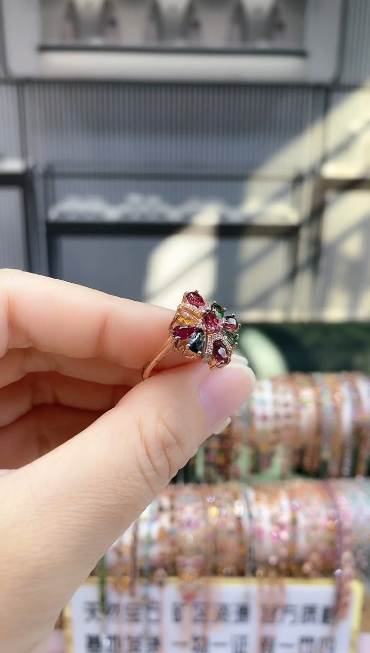 银S925镶嵌戒指碧玺66666666666666