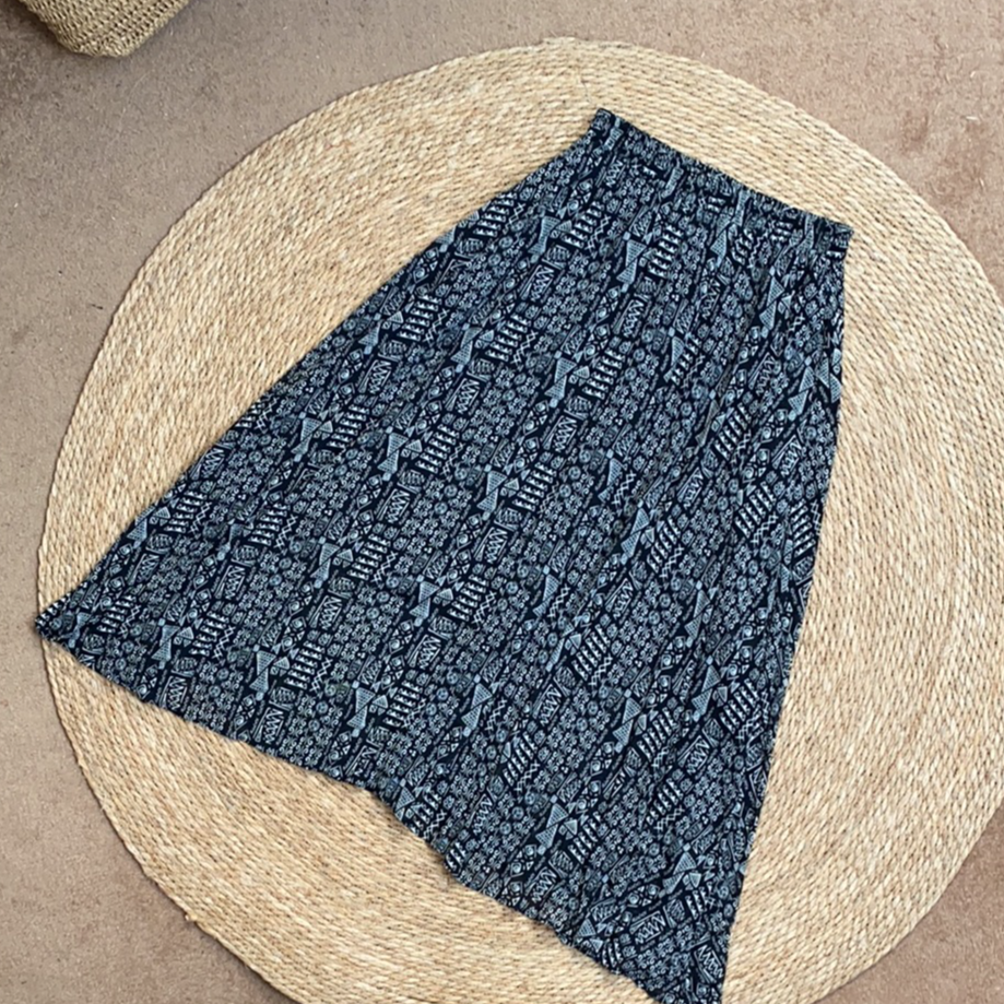 风华珏（复古风）早秋中长款复古口袋大摆A字日常半身裙