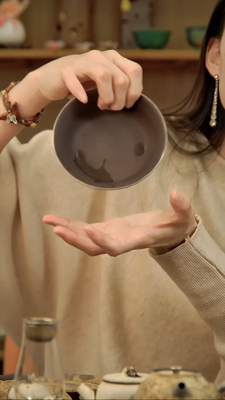 言野手作 粉引仿古万贯钱财壶承 