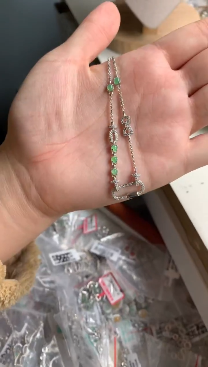 银S925镶嵌戒指翡翠项链7