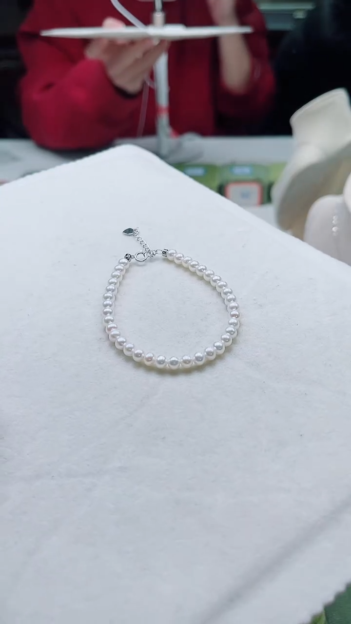 银S925镶嵌其他淡水珍珠多样性发一4-5mm