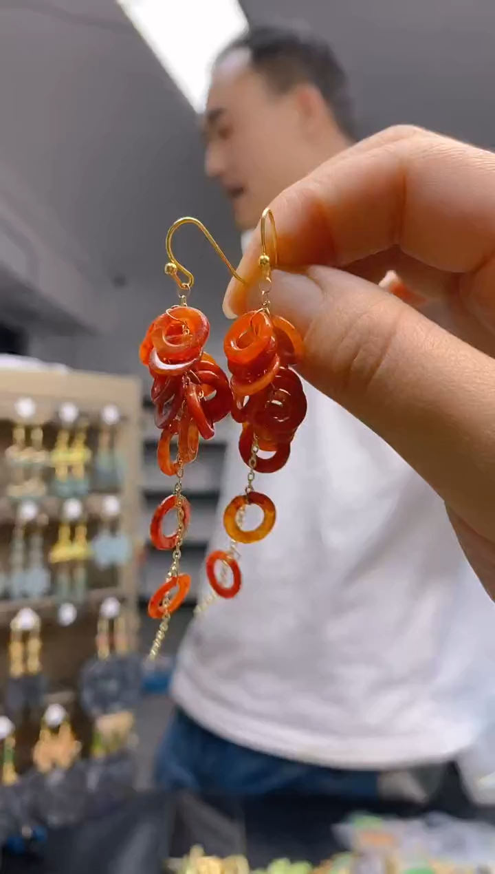 【闪购商品】翡翠耳饰合金072翡翠耳钩