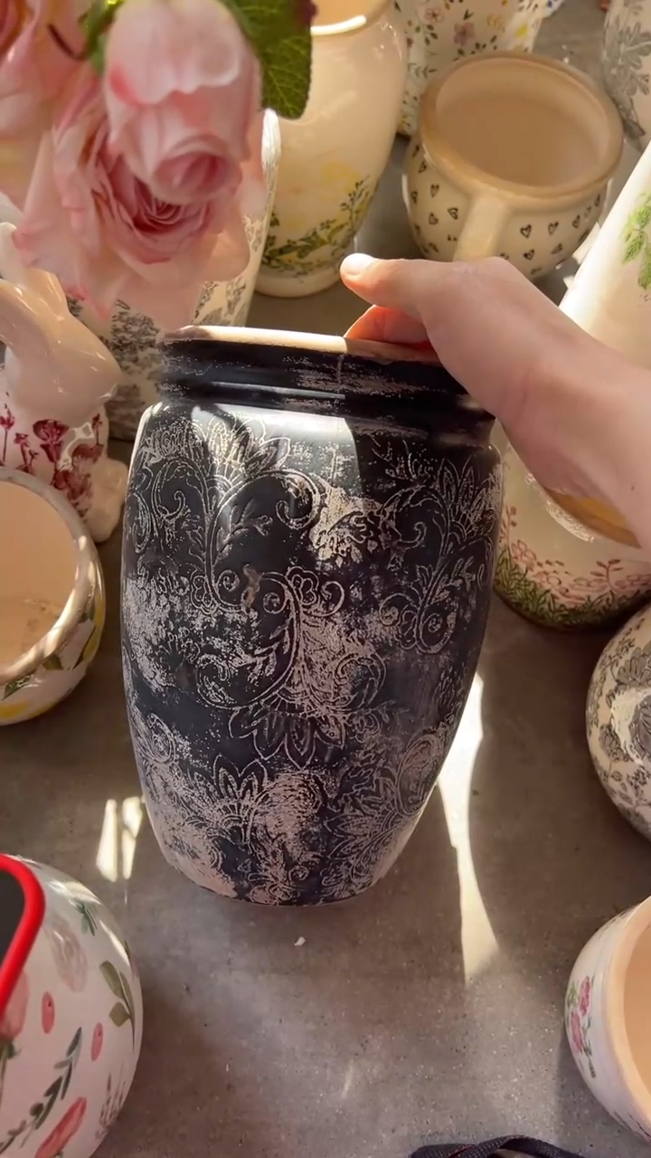 【闪购商品】陶瓷花盆高25.5cm内口14.5cm