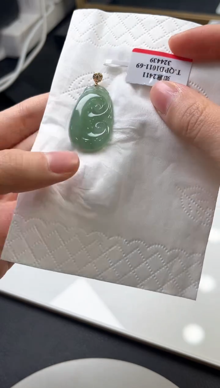 【闪购商品】翡翠挂件未镶嵌如意发一件YQYA87