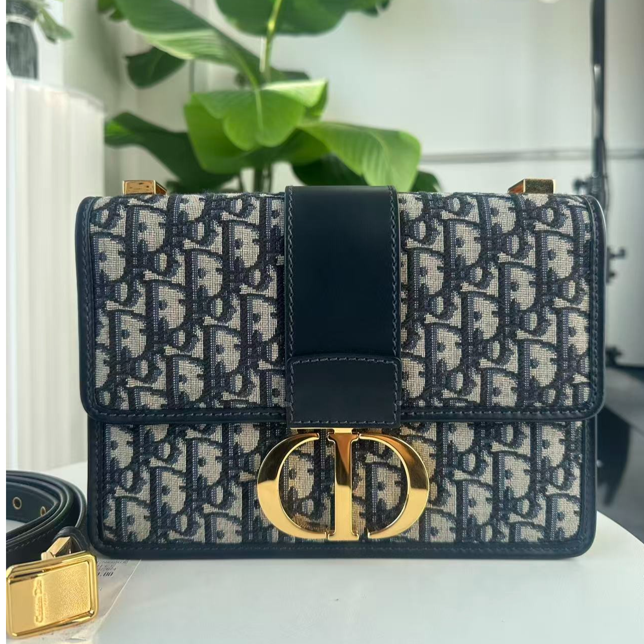 95新 DIOR/迪奥 95新蓝色老花蒙田CD单肩包