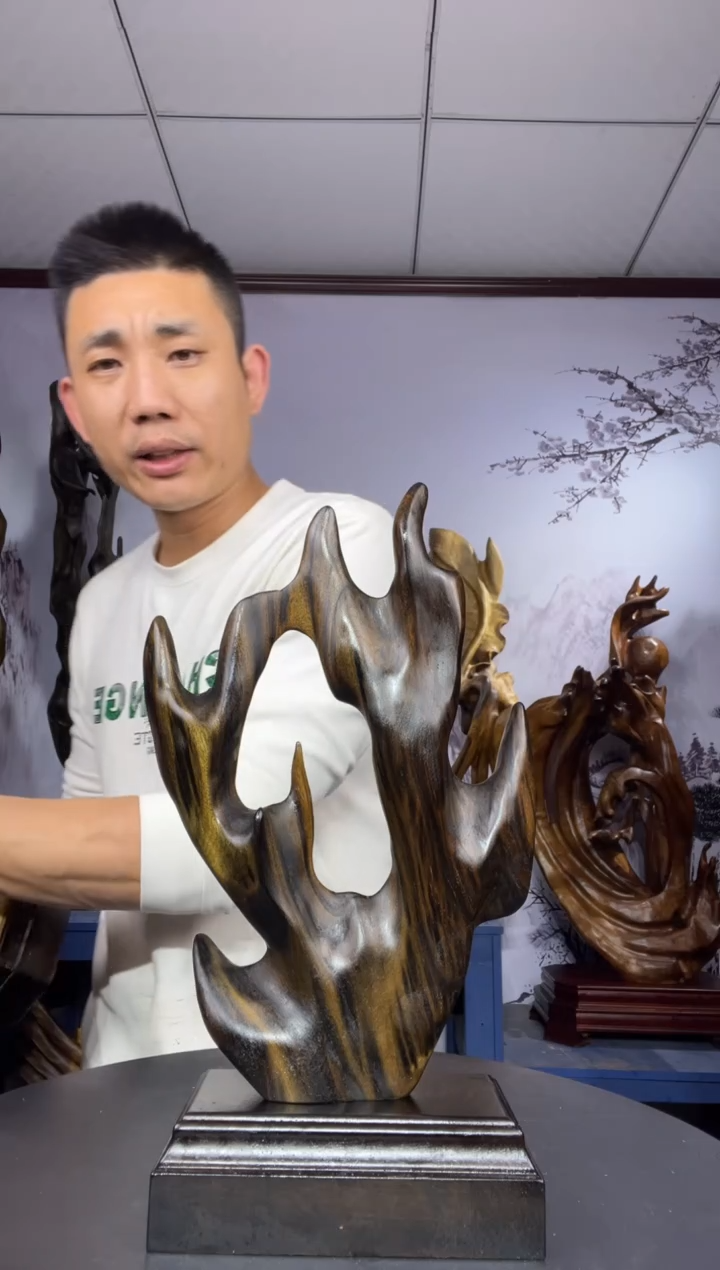 金丝楠木雕款乐*金丝楠木工艺品摆件