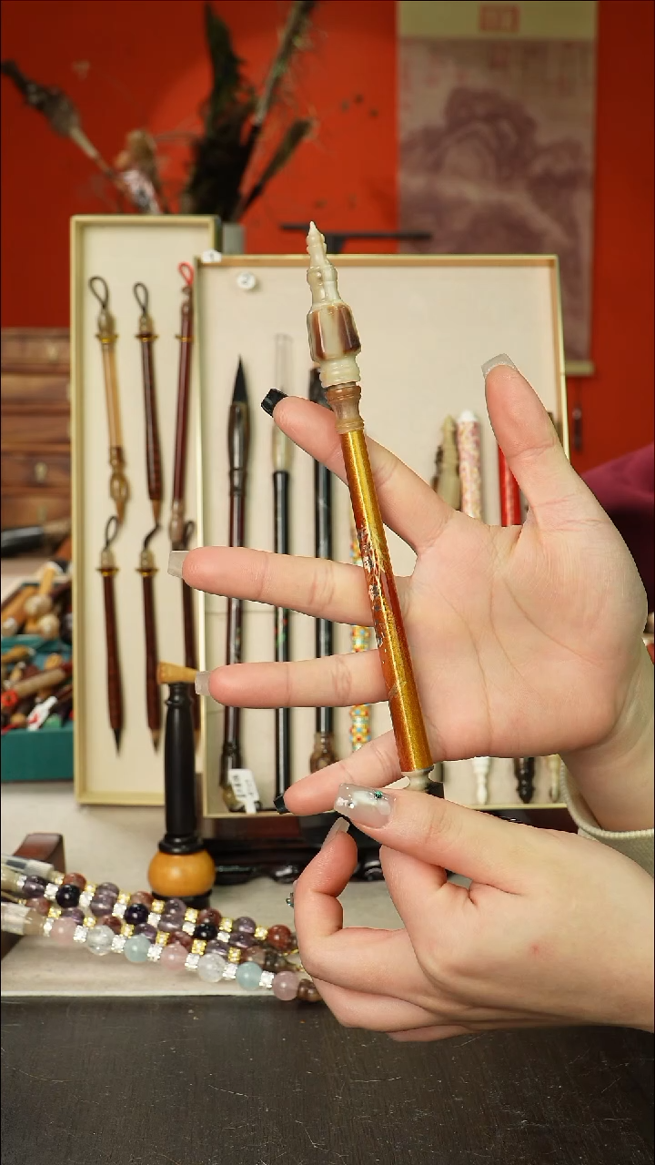 537号闪孤品高货毛笔链接 清水试笔 蘸墨不退