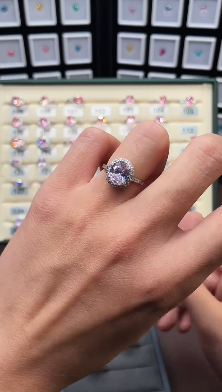 银S925镶嵌戒指绿柱石（摩根石）1299