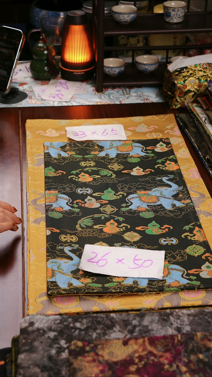 【吉象双面】中国风干泡织锦茶席33*65