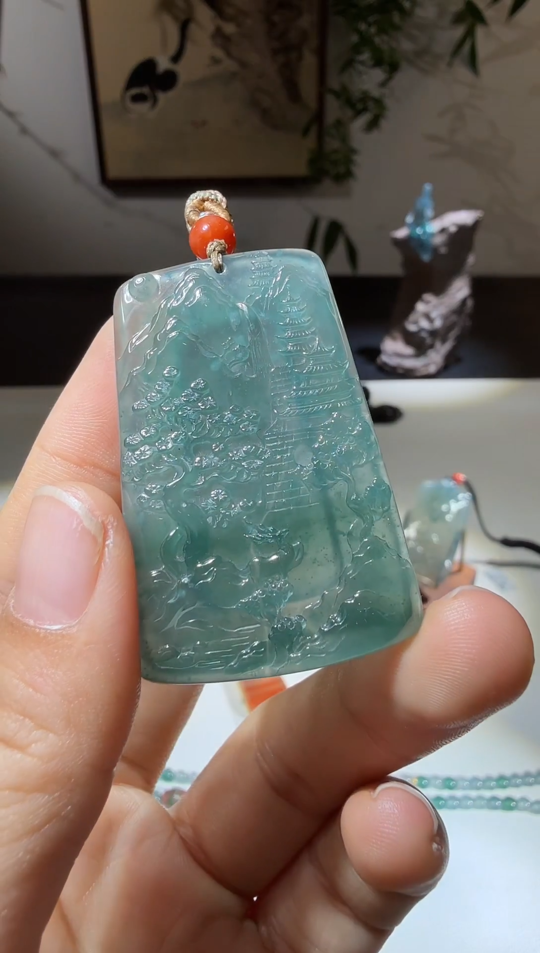 吊坠(不含链)未镶嵌翡翠山水