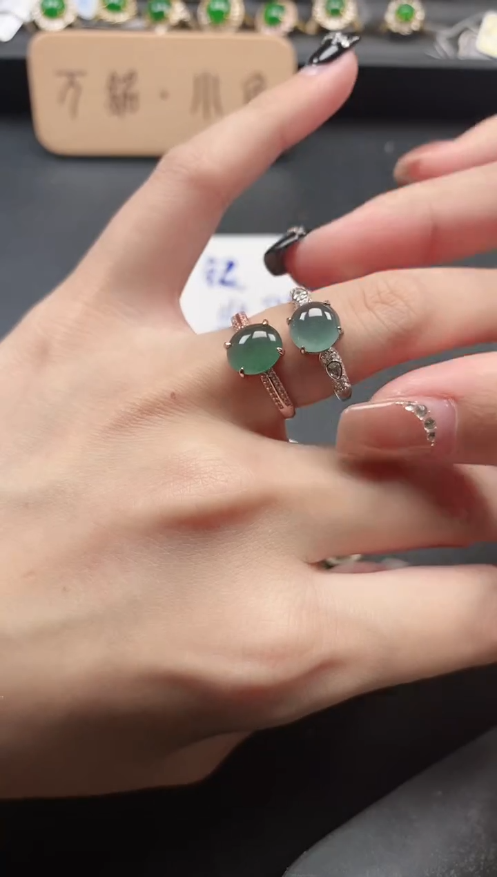 银S925镶嵌戒指翡翠51511