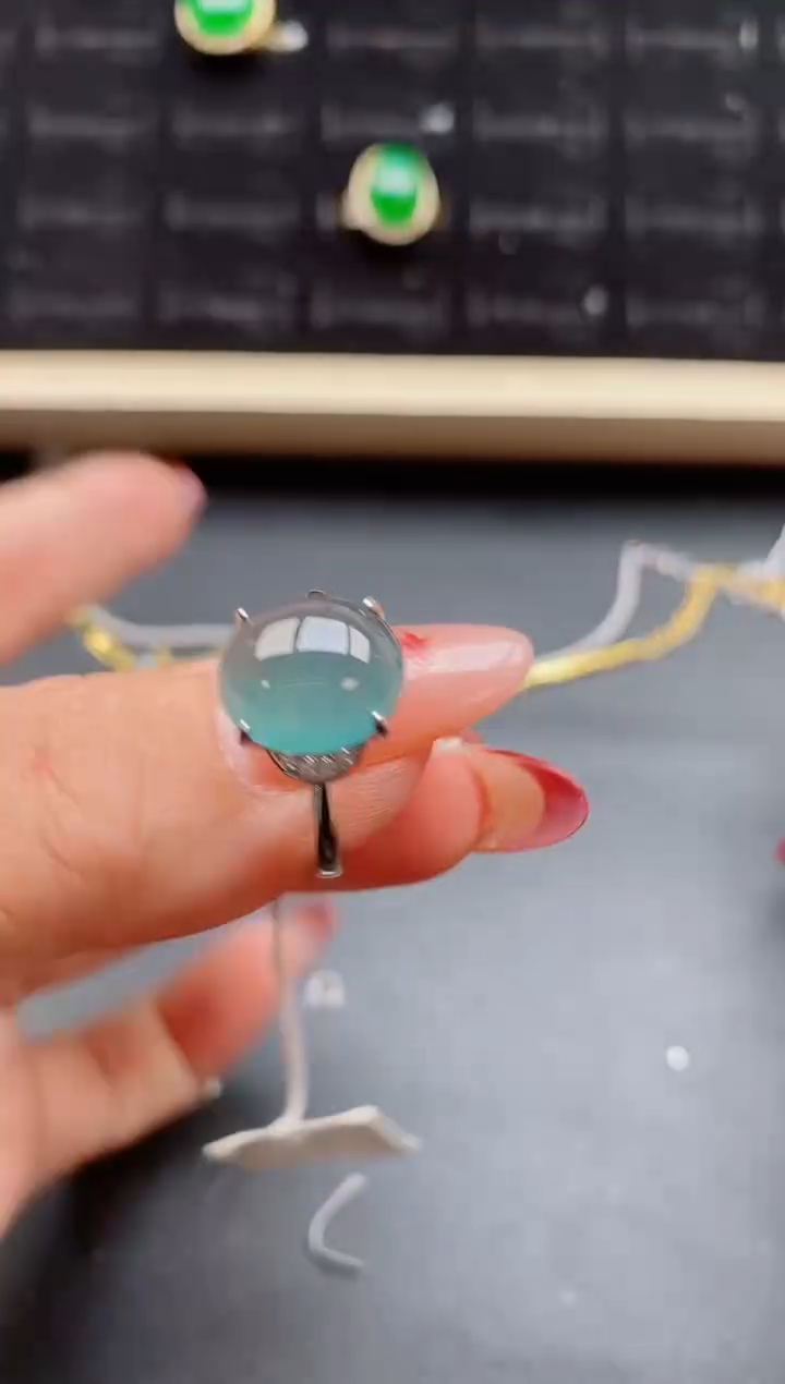 【闪购商品】翡翠戒指银S925镶嵌321312