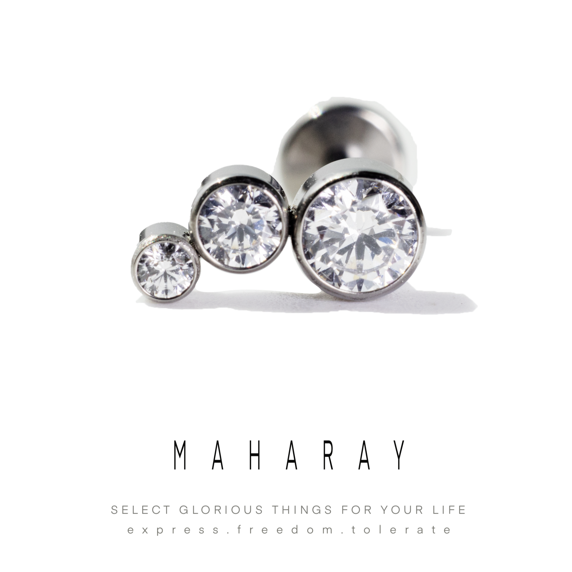 合金锆石耳饰 【新款三小钻】f136钛合金耳饰  养护 内螺纹 穿刺钉