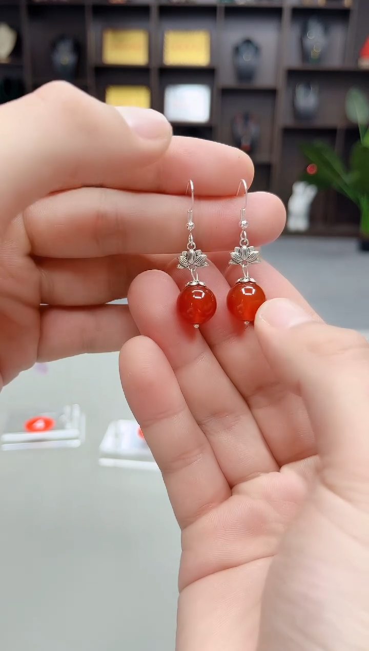 未镶嵌耳钉玛瑙/玉髓718