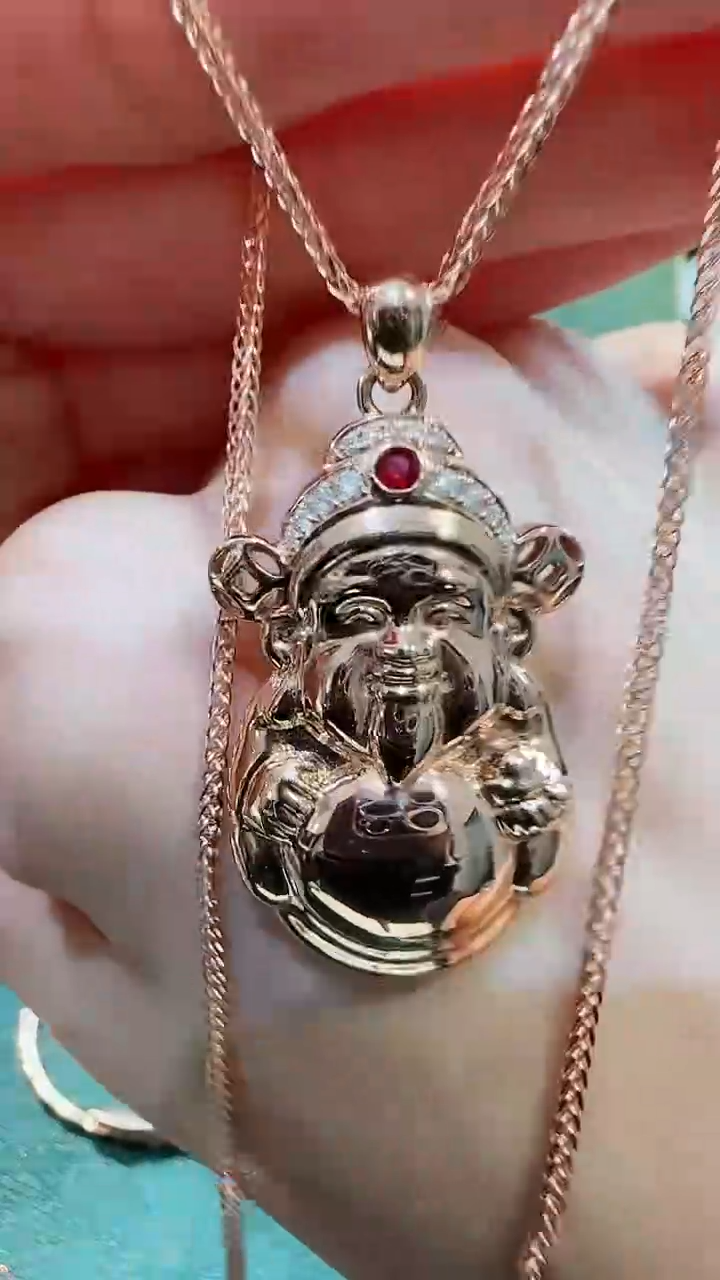 【闪购商品】天然钻石吊坠(不含链)18K金镶嵌18K金钻石财神吊坠