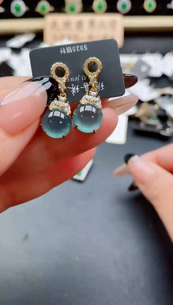 银S925镶嵌戒指翡翠1