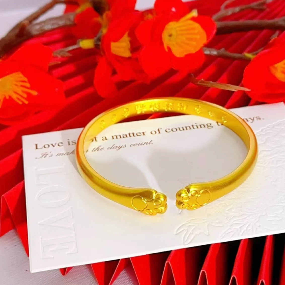 合金手镯 手工锻造 【高定】 猫爪 开口 手镯 实心