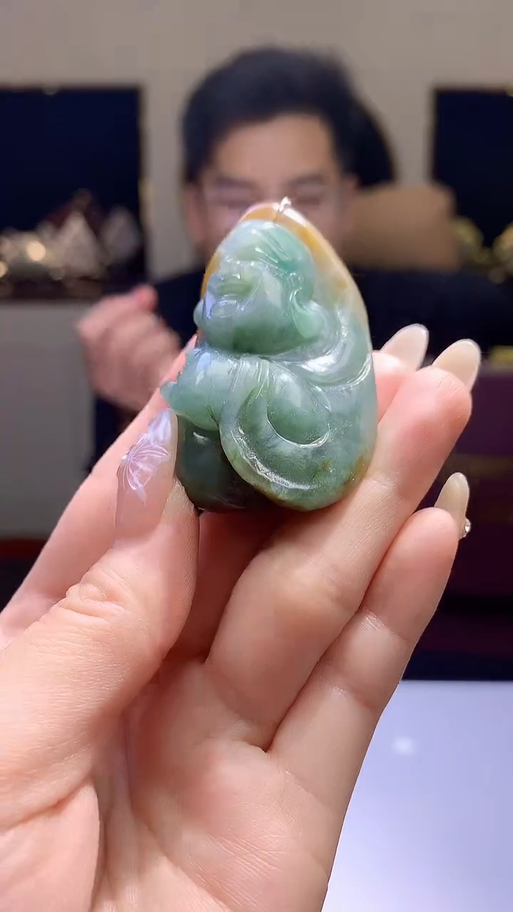 【闪购商品】定制翡翠未镶嵌8003jj-毛货挂件