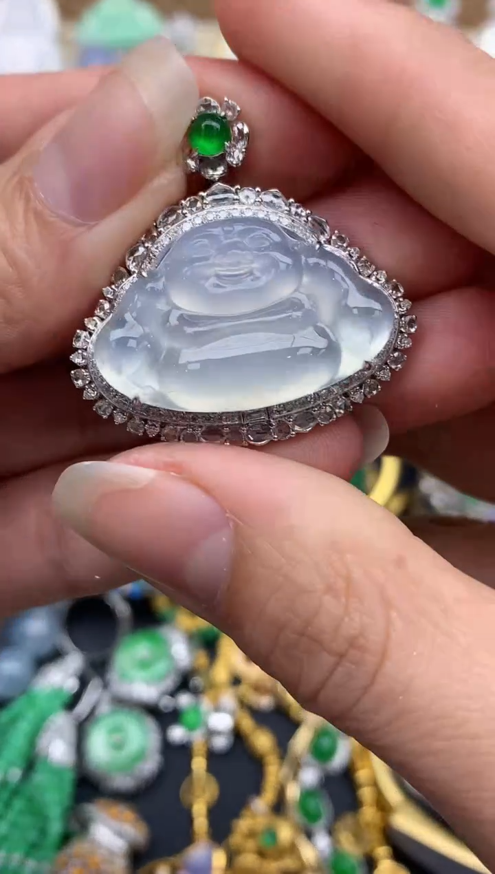 【闪购商品】翡翠吊坠(不含链)18K金镶嵌504-中国好珍宝