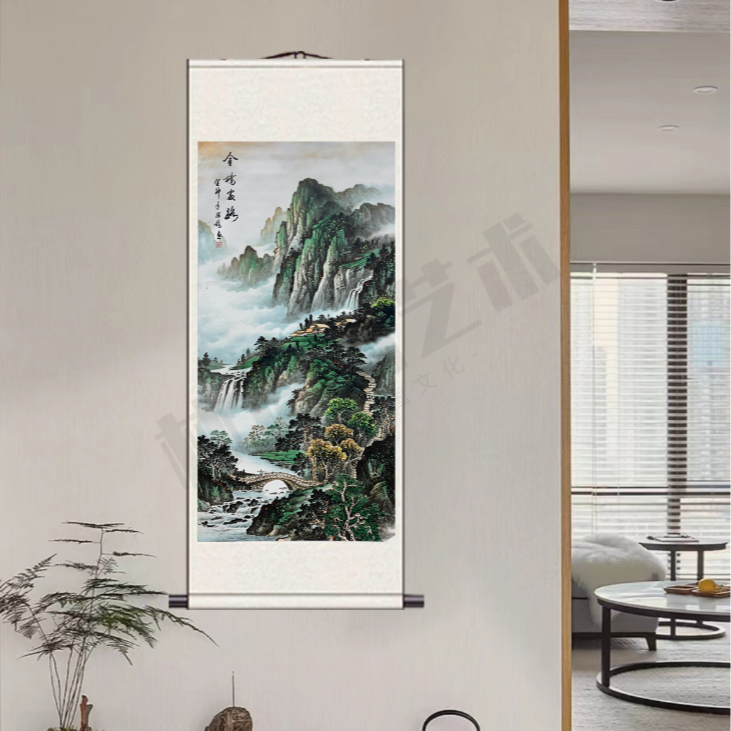 (金桥富路 )180*70客厅办公室沙发玄关高清数字微喷软装挂画